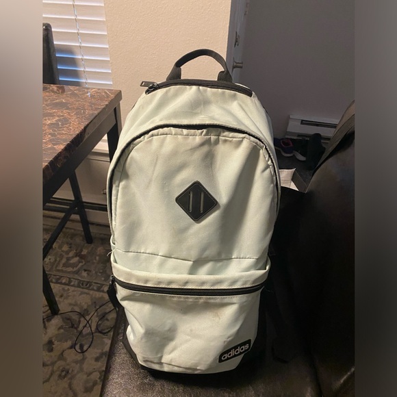 Adidas Classic - 3 Stripes 3 Light Blue Black Backpack School w/Ipad ,Laptop - Picture 2 of 13